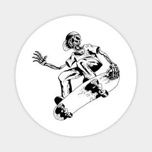 Funny Skeleton Playing Skateboard Skull Playing Skateboard Gifts Magnet